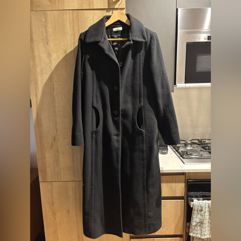 Vintage 90s Jessica Wool Coat Black Size 12